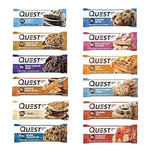 Image of Quest Nutrition Protein Bar Adventure Variety Pack. Low Carb Meal Replacement Bar w/20g+ Protein. High Fiber, Soy-Free, Gluten-Free (24 Count)