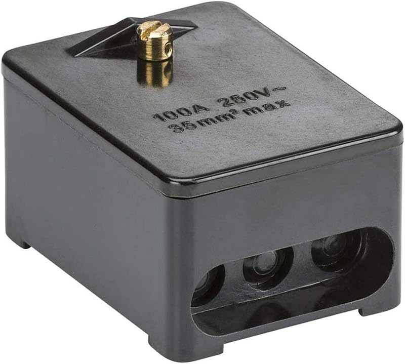 Knightsbridge 100A 1x5 Way Single Pole Service Connector Block Brass Terminals