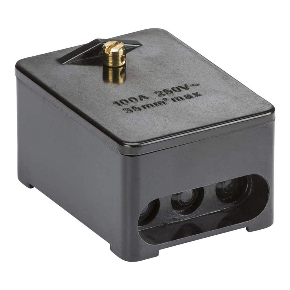 100A 1 x 5-Way (Single Pole) Service Connector Block - Brass Terminals