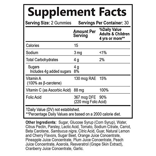 Fruit and Vegetable Gummies for Adults Highest Potency Daily Multivitamin - Premium Fruits & Veggies Blend, Made in USA, Best Vegan Men & Women Pectin Gummy, Gluten Free - 60 Gummies - Thumbnail 4