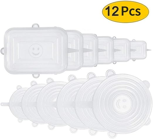 Amazon シリコン蓋 食品ラップ 牛乳 ヨーグルトパック密閉蓋 シリコンボウルカバー マグカップカバー 12枚 キッチン調理 変形自在 耐冷 耐熱 貯蔵 再利用可能 グラス 保存容器などに 40 230 温度対応 食器洗い機 電子レンジ オーブン 冷蔵庫も使え 保存容器