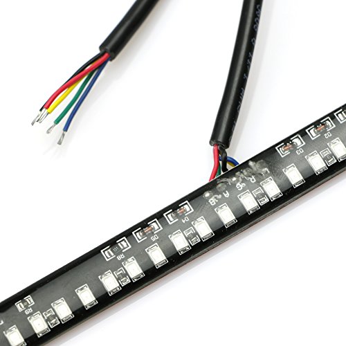 NNDA CO Car Motorcycle 33-LED 2835 SMD Tail Brake Stop Driving Strip Bar Light Red+Amber - Thumbnail 3