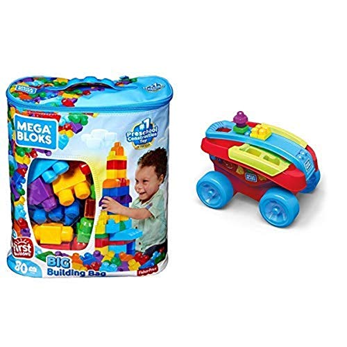 MEGA BLOKS First Builders Big Building Bag + Shape Sorting Wagon