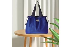 Large Capacity Tote Bag with Drawstring Closure, Waterproof, Foldable, Reusable Shopping Bag for Women, Portable Grocery Hand