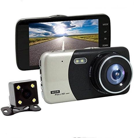 YELLYOUTH 4inch HD Car DVR Vehicles Dash Cam LCD screen Dual Lens Vehicles Front &amp; Rearview Mirror Car Video Recorder Full HD Vehicle Video Camera Auto Video Recorder