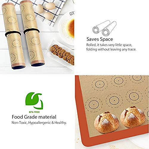 Macaron Silicone Baking Mat Set of 2 Non Stick Silicon Macaroon