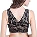 Sleep Koala Women's Plus Size Bralette Sexy Lace Bras Wire Free Bra Removeable Pads Tops Black XXXL