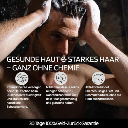SKINBRO Solid Shower Gel Men London Classic - Shower Soap Men Elegant & Woody, Oud - Made in Germany, Shampoo Men Vegan & Sustainable - Silicone-Free, Soap Piece, Solid Soap, Natural Soap 100 g