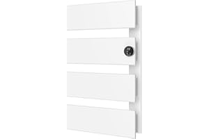 K&KALONZO Electric Towel Warmer, 18.35" W x 31" H Wall-Mounted Towel Heater with Built-in Timer, Waterproof Aluminum Towel Warmer for Bathroom, Support Plug-in and Hardwired, White, K4-R-W