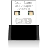 AC600 Nano USB WiFi Adapter for Desktop PC/Laptop, Dual-Band (5GHz, 2.4GHz) Wireless 802.11ac MU-MIMO Network Adapter for Win