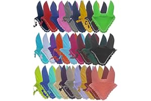 RIDING GEARS Horse Ear Bonnet Fly Veil Crochet Equestrian with Piping 30 Color Full/COB/Pony (Large/Full, Purple)