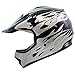 TMS Youth Kids Black Flame Dirtbike Off-Road ATV Motocross Helmet MX+Goggles/Gloves (Large)