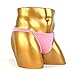 WenMei Men's Bikini Boxer Briefs trip Thongs G-string milk silk Underwear Shorts (pink)