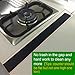 2Pcs Stove Counter Gap Cover Filler Guard and 4Pcs Gas Stove Burner Covers Liners Gas Range Protector, Black