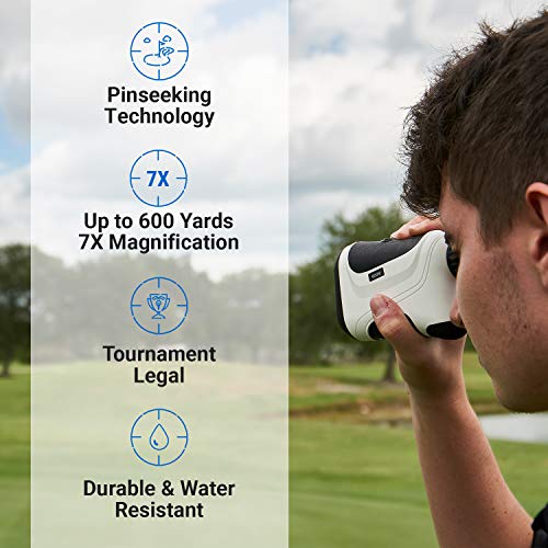 Blue Tees Golf Laser Rangefinder with Pinseeker | 7x Magnification, 600 Yard/Meter Range Finder for Golf with CR2 Battery | Tournament Legal - Thumbnail 2