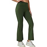 Feaurvi Petite Flared Yoga Pants for Women Wide Leg Side Pockets High Waist Stretchy Bootcut Loose Sweatpants Casual Workout