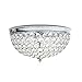 Elegant Designs FM1000-CHR Elipse Crystal 13 Inch Modern Metal 2 Light Bowl Shaped Ceiling Flush Mount Fixture, Chrome