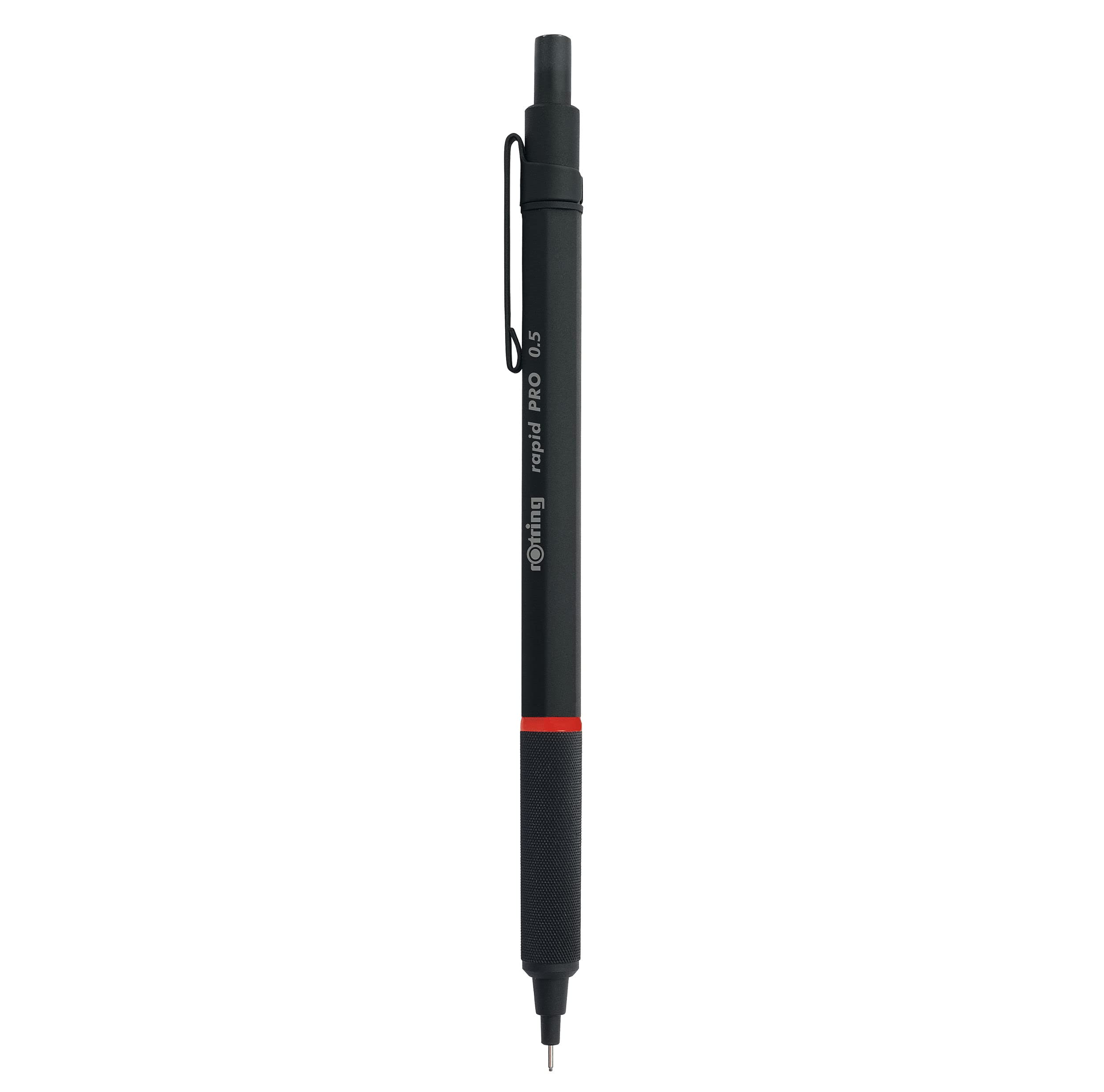 rOtring Rapid Pro Mechanical Pencil | HB 0.5 mm Lead Propelling Pencil | Reduced Lead Breakage | Matte Black Full-Metal Barrel