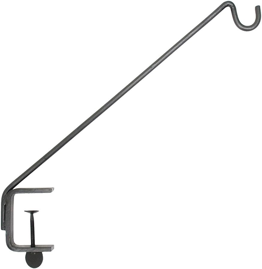 Outdoor Shepherd's Hooks - Achla Designs BGP-08 Deck Rail Shepherd's Pole Hook, 7In, Black