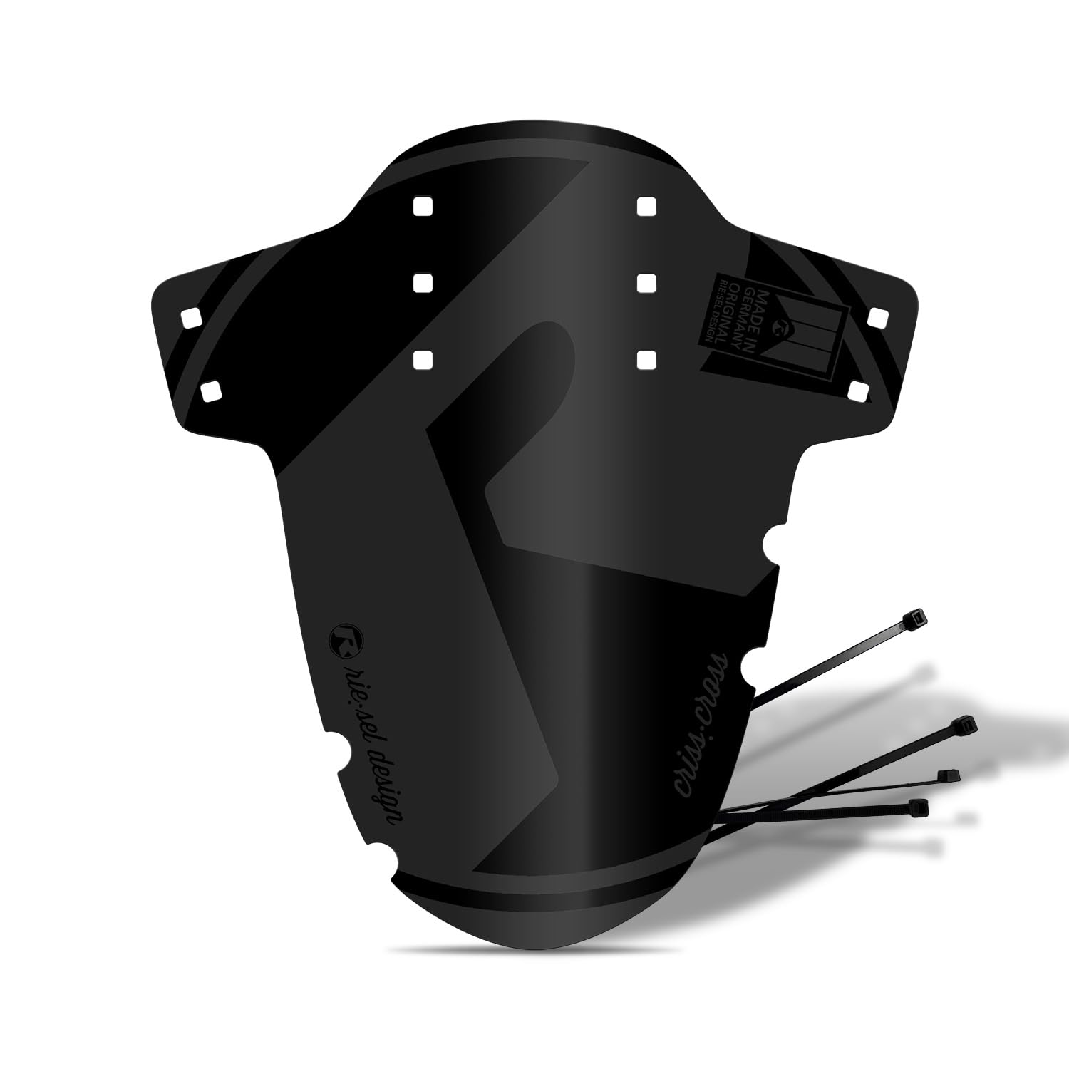 Riesel Design Criss:Cross Mudguard front Cyclecross Gravel Bike 4 Cableties + 4 Decals-Stealth