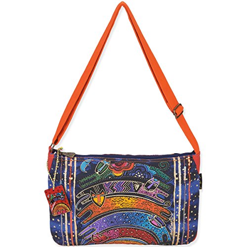 Laurel Burch Crossbody Bag, 16 by 10-Inch, Once in a Blue Moon