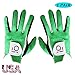 Amy Sport Golf Gloves Men Pair Left and Right Both Hand Rain Grip Lh Rh Weathersof No Sweat All Weather Grips Soft Comfortable Gray Green Size Small Medium ML Large XL
