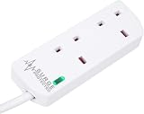 PRO ELEC PELB1951 2 Gang Surge Protected Extension Lead White 10m view 3