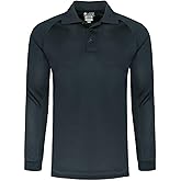 LA Police Gear Operator Performance Tactical Men's Long Sleeve Polo, Lightweight, Anti-Wrinkle, Comfortable Men's Polo Shirt