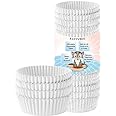 FattyBee 200 Pcs White Disposable Pet Feeding Bowls Liner, Small Paper Bowls for Cat Dishes, Wet Food, Feral Cat Feeding Station