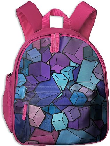 Kids Children Backpack Art Abstract Purple Lightweight Oxford Waterproof School Book Bag Double Zipper Closure