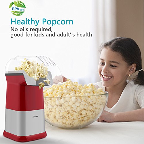 Hot Air Popcorn Poppers for Home, 1200W Popcorn Maker Machine for