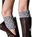 Bestjybt Womens Short Boots Socks Crochet Knitted Boot Cuffs Leg Warmers Socks, Gray