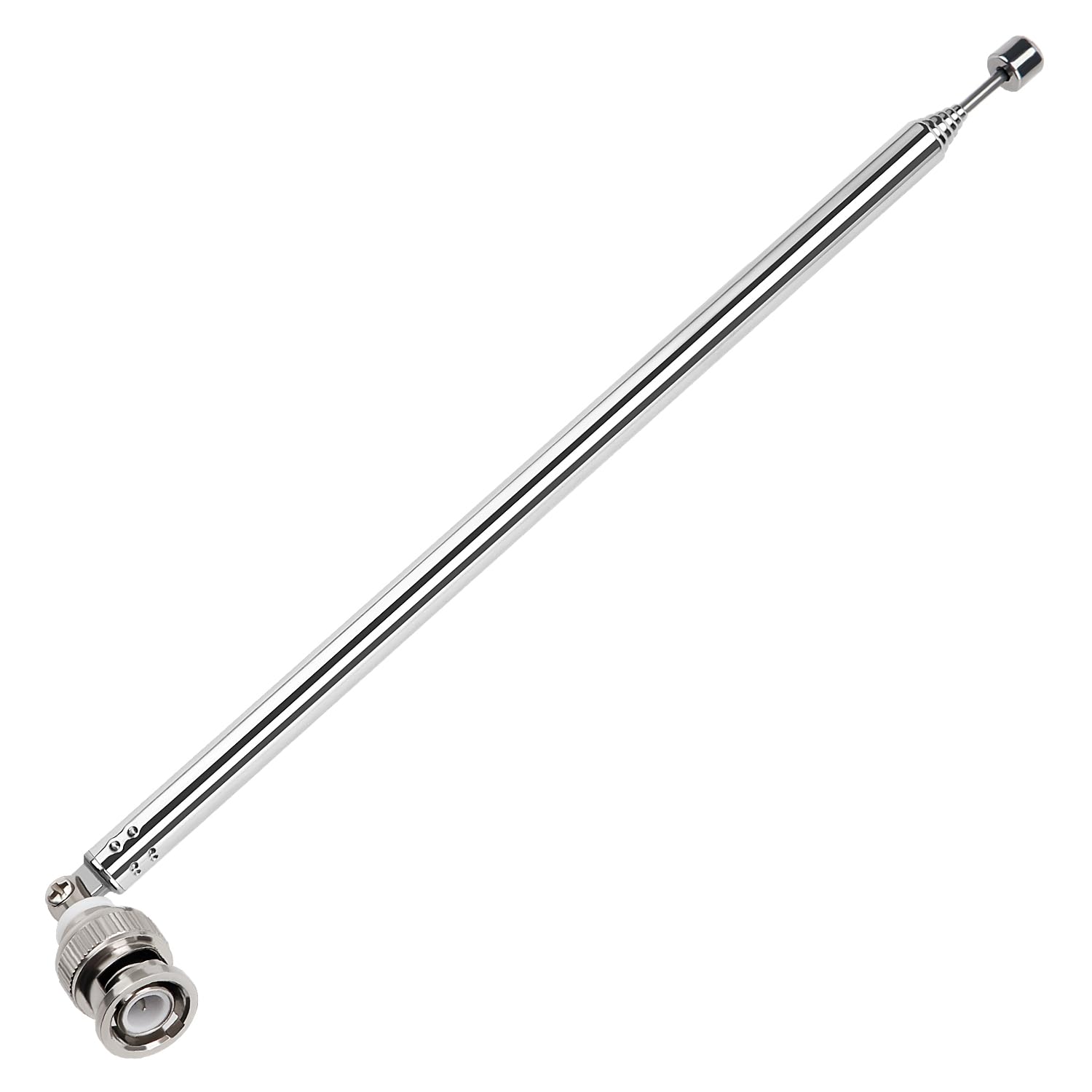 VooGenzek 100cm 7 Section Replacement Telescopic Aerial Antenna, DAB FM Antenna Replacement, Portable Radio Antenna, with BNC Connector, for DAB AM/FM Stereo Reception