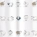 Tatkraft Funny Sheep Vinyl Shower Curtain Liner 12 Rings Waterproof 180X180 cm