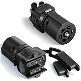7 Pin to 4 Pin Adapter, 7 Way Trailer Light Connector for RV Truck | 7 Way Round to 4/5 Way Flat Trailer Adapter with Weather Resistant Design for RV, Truck, Boat and Tow Hitch Use