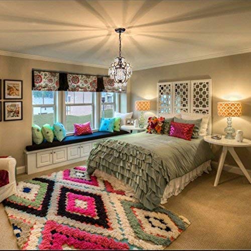 Crystal Chandelier Lighting Bronze Chandeliers 1 Light Iron Ceiling Light Fixture 17011