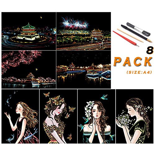 A4-girl +Ancient Architecture Series (8pcs)