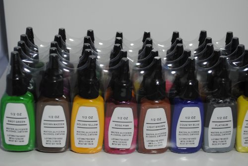 1tattooworld otw-a140 premium tattoo ink set, 40 color …