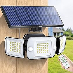 intelamp Solar Flood Lights Outdoor Motion Sensor