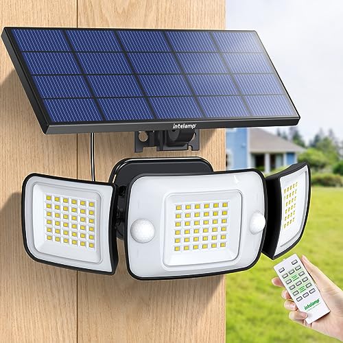 intelamp Solar Flood Lights Outdoor Motion Sensor