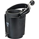 Ram Mount Self-Leveling Cup Holder with 1-Inch Ball and Cozy, Black