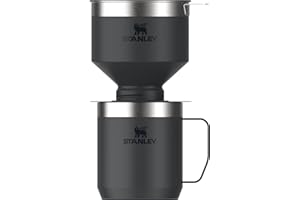 STANLEY Perfect Brew Pour Over Set | 12 oz Camp Mug with Lid Included | Drip Coffee Maker with Reusable Filter | Insulated Stainless Steel | BPA-Free | Black 2.0