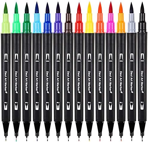 100 Dual Tip Brush Pens, Magicfly Water Coloring Markers with Fineliner Tip 0.4 and Highlighters Brush Tip Markers(1mm-2mm), Dual Brush Pens for Calligraphy, Manga, Bullet Journal