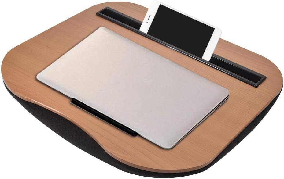 Kapokilly Computer Desk,Multifunctional Lap Desk Portable Laptop Tablet Bamboo Computer Table With Phone Tablet Holder For Study Work,writing Desk Dinning Table Reading Table 33×25×6cm