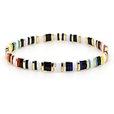 Sonateomber Tila Flat Beaded Stretch Bracelets for Women, Trendy Unique Colorful Square Beads Handmade Stack Bracelet Friendship Accessories Fashion Jewelry Gift