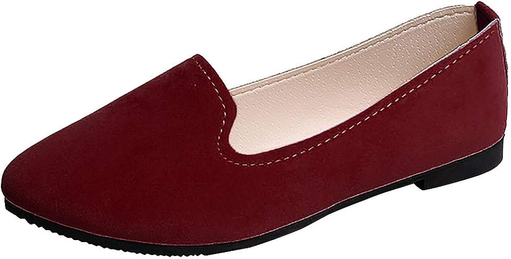 LATINDAY Flats Shoes Women– Slip-on Ballet Comfort Walking Classic Round Toe Shoes