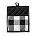 DII Buffalo Check Kitchen Collection, Classic Farmhouse Kitchen Set, Potholder, Black & White, 2 Piece