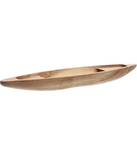 Modèle De Canoë En Bois Brut 17 Cm – Décoration Maritime Artisanale – Projet Bricolage Vintage