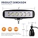 YITAMOTOR LED Light Bar,1PCS 18W 6Inch Flood LED Work Light Pods Single Row Offroad Led Light Driving Light Fog Light Boat Light Waterproof for SUV ATV 4WD Car Truck Golf Cart 12V 24V,2 Years Warranty