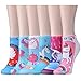 EPEIUS 6 Pairs Girls'/Women's 3D Cartoon Horse/Donuts No Show Socks Value Pack